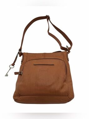 Fossil Long Live Vintage Leather Adjustable Crossbody Bag With Key For Repair
